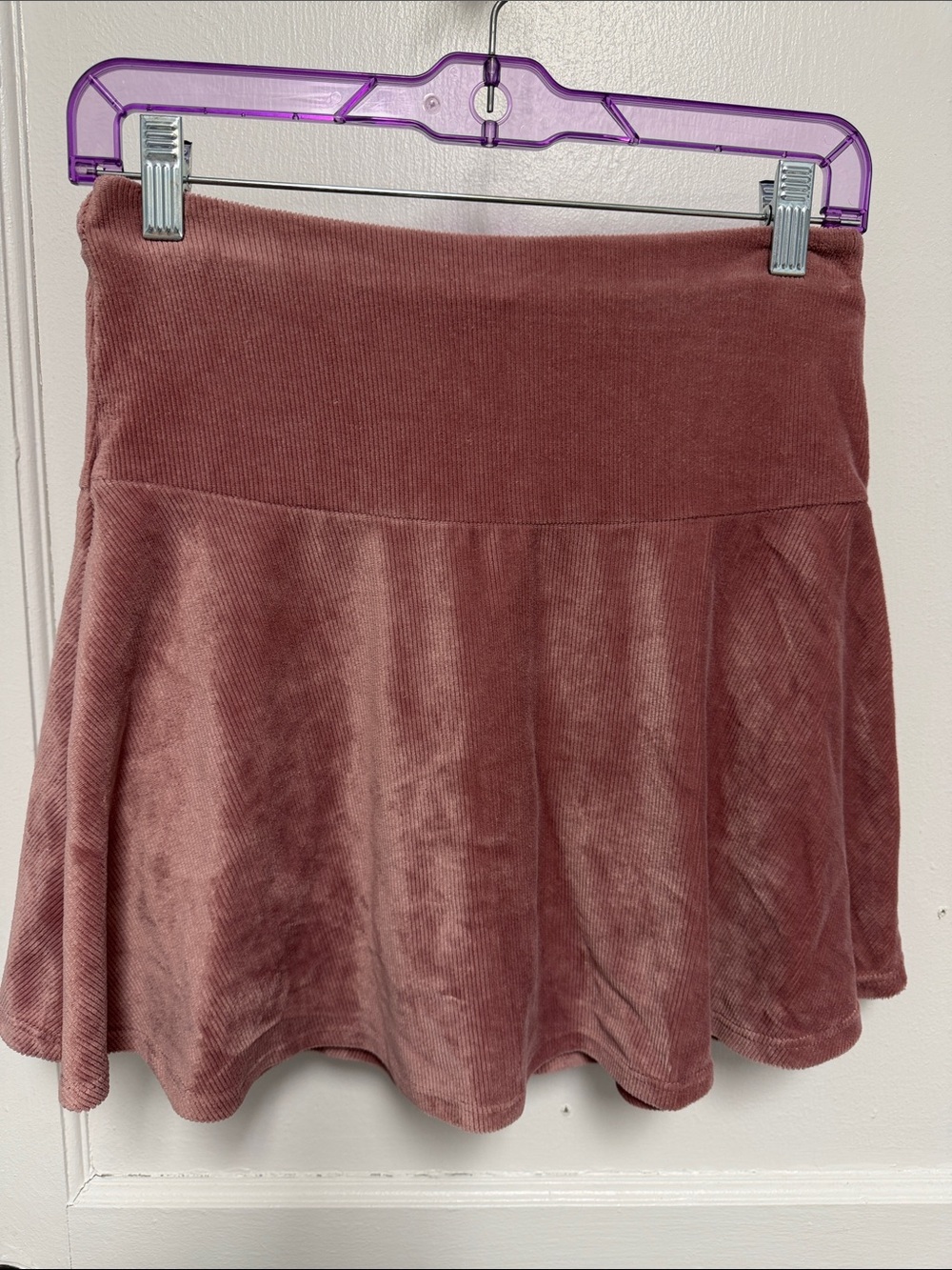 SO Girls Velvet Skater Skirt in Dusty Rose